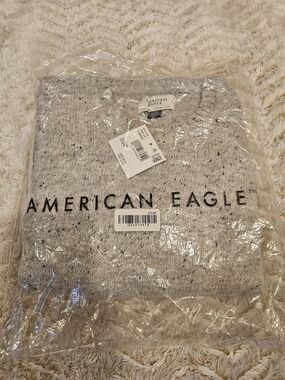 NWT American Apparel Gray Crewneck Sweater with Front Logo